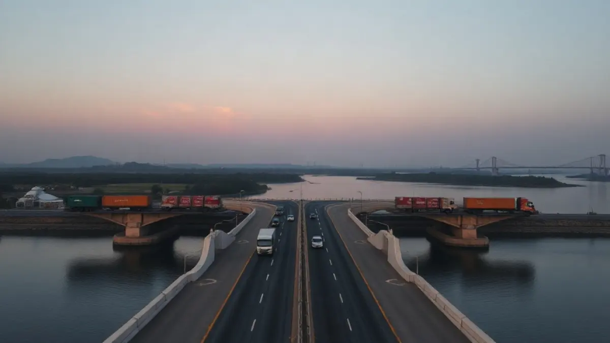 Dandong-Sinuiju road bridge opens between China and North Korea