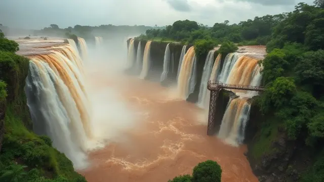 Iguazú Falls catwalks shut as floods push water flow to near-record levels
